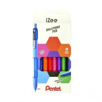 Bolígrafo Pentel Izee pack de 8 retractiles - punta 0.7mm