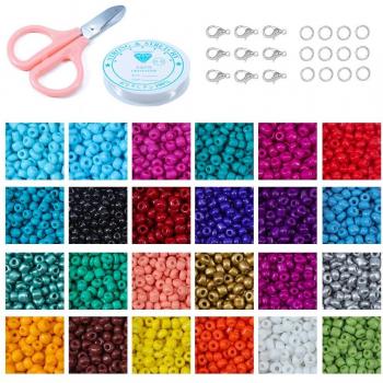24000pcs Dyed Glass Seed Beads for Jewelry Making