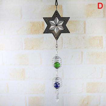 3D Metal Wind Chime Spinner with Spiral Tail and Ball Center
