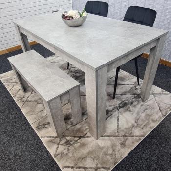 KOSY KOALA Grey Dining Table with 2 Chairs and Bench