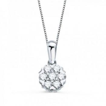 Colgante de Joya Reasa 42 cm en Oro Blanco 18K con 0.043ct de Diamantes