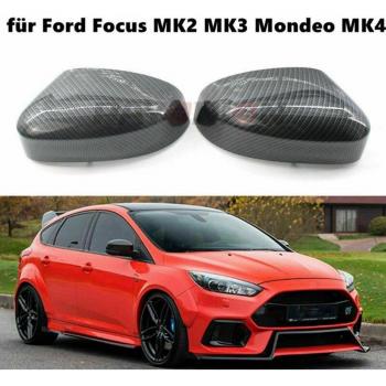 Cubiertas de espejo retrovisor de fibra de carbono para Ford Focus MK2 MK3 Mondeo MK4 Sedan -18, 1 par