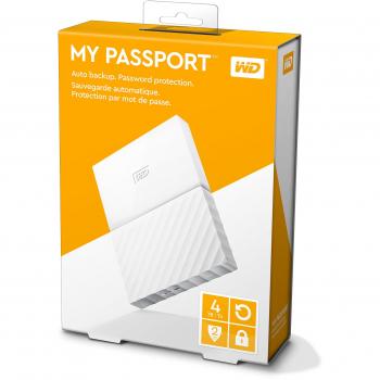 WD My Passport 4TB Portable Storage + Backup Suite (White)