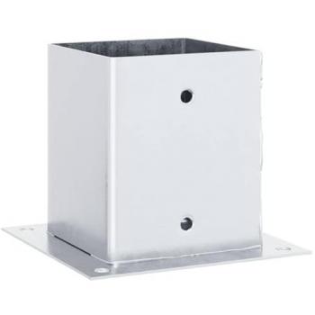 Square Post Bases 12 pcs Silver 121x121 mm Galvanised Steel
