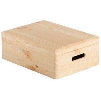 ASTIGARRAGA Caja de Madera de Pino Macizo con Tapa - 40x30x14cm - Ahorra Espacio