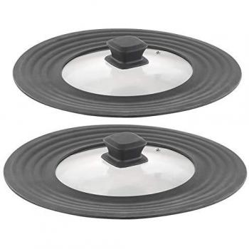 Couvercles universels en verre & silicone (2 pièces) Ø 18‑28 cm