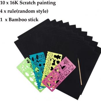 Rainbow Scratch‑Art Canvas Pack