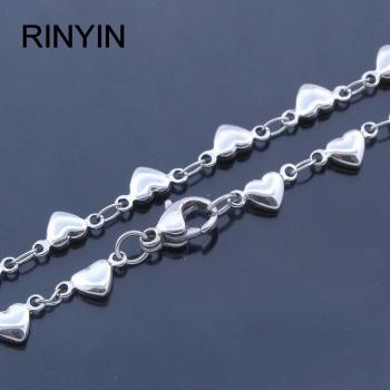Tobillera de Acero Inoxidable para Mujer con Colgante de Corazón
