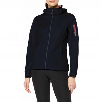 Veste de Sport Softshell CMP 39A5016 pour Femme, Couleur Noir/Bleu, Taille XL