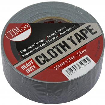 Heavy Duty Cloth Tape – Silver, 50m × 50mm, 1 Roll