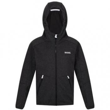 Regatta Boys Maxwell Hooded Reflective Fleece Jacket - Black - Size 9-10y