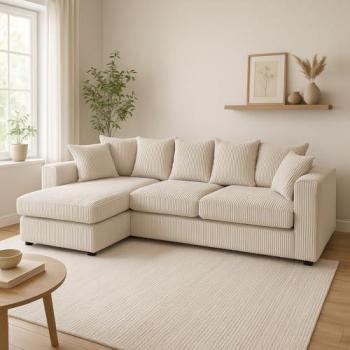 Jumbo Lennox Corner Chaise – Black, Left Hand Orientation