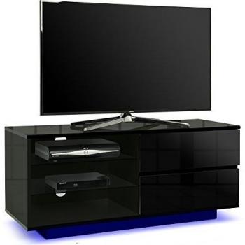 Gallus Premium High Gloss Black TV Cabinet with 2 Drawers & 3 Shelves for 32'-55' TVs