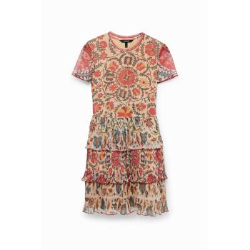 Desigual Vestido Floral con Capas