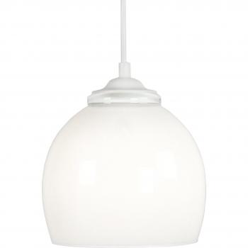 SEGNORINA Suspension bol verre blanc globe abattoir E27 bohème P14,5xD14,5xH70cm