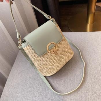 Summer Woven Straw Bucket Bag