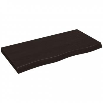 Wall Shelf Dark Brown 100x50x(2-6) cm Treated Solid Wood Oak Vidaxl