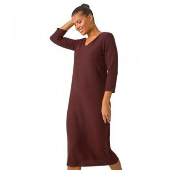 Robe Courbe A-Line Étendue – 44 – Brun