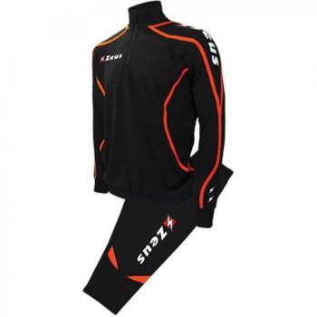 Zeus Tuta Viky Entrenamiento Chándal de Fútbol Sala para Hombre Complemento Pegashop Colour Negro-Naranja Fluo