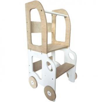 Torre di Apprendimento Montessori Family-SCL Car, bianco/legno