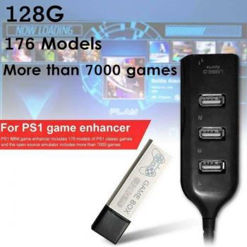 128GB Game Enhancer for Kids - 7000 Games & 176 Models for PS1 MINI B95C