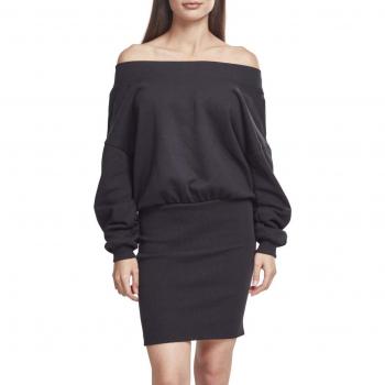 Urban Classics Damen Sweatkleid mit schulterfreiem Design