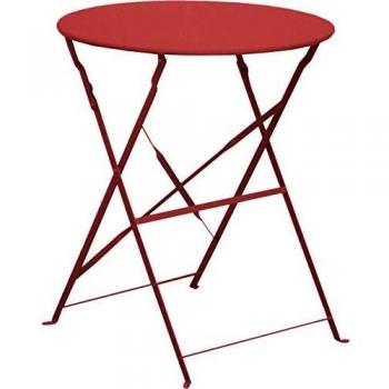 Gueridon Pliant 60 Acier Rouge