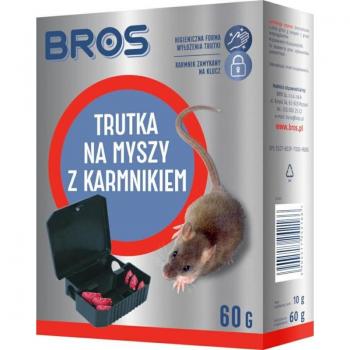 Karmnik z trutką na myszy 60g BROS
