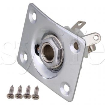 Guitar Jack Plate with Chrome Finish