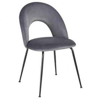 Silla de Comedor Dawa Black – Terciopelo Gris