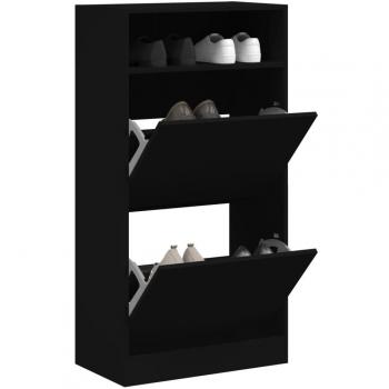 VidaXL Schuhschrank Schwarz 60x34x116 cm Holzwerkstoff