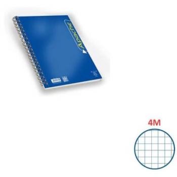 Blocco spiralato Pigna Apache quadretti 4M - A4 140 fogli assortiti