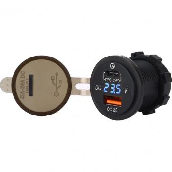 USB PD Type C Car Charger with Quick Charge 3.0