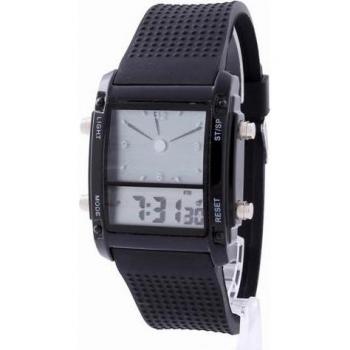 Men's Multifunction LED Outdoor Watch - Dual Display, Alarm, Luminous Silicone