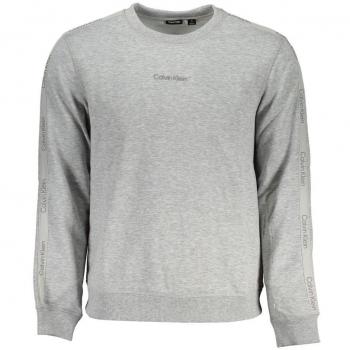 Sudadera Calvin Klein Sport Gris con Logo Rayado - M