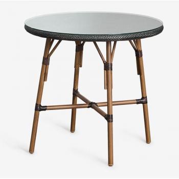 Sklum Garden Oasis – Mesa Circular 80 cm con Acero y Fibra de Ratón
