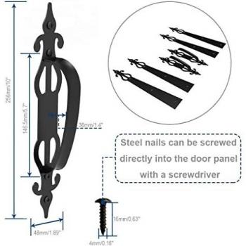 Haccer 6-teilig Garagentür-Stahlhardware-Sets mit Deko-Scharnieren und -Griffen