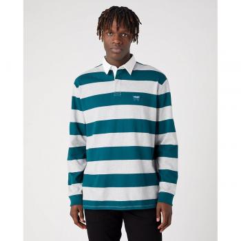 Polo Wrangler Manga Larga Rayado Verde