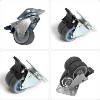 4pcs Dual-wheel TPR Caster Wheels