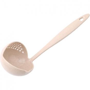 Wheat Straw Long Handle Soup Spoon with Colander