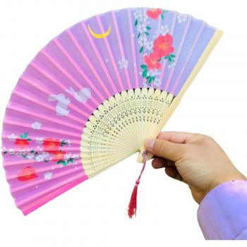 Ventilateur en soie chinois décoratif