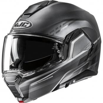 HJC i100 Casque Modulaire Noir-Gris 2XL