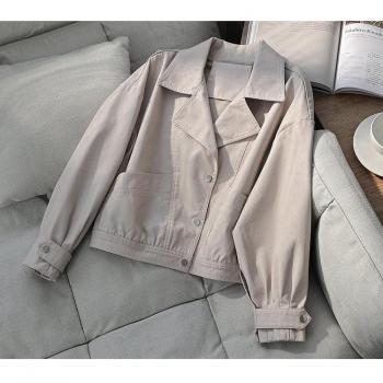 Loose Soft PU Biker Coat for Women