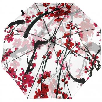 Paraguas portátil para hombre y mujer con patrón Floral Sakura