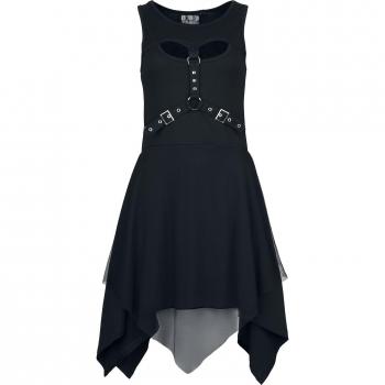Abito Mini Goth Helmi di Poizen Industries - Nero - S a XL - Donna
