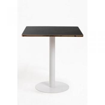 Mesa Auxiliar Cuadrada 70 cm en Blanco-Negro