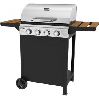 Kekai Barbacoa de Gas Fort Peck 118x57x104 cm, 12 kW, mesas laterales y termómetro