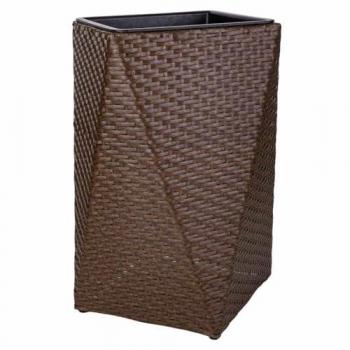 Macetero de Poliratán Marrón Oscuro WANDERLUST DECO – 31×56×31 cm