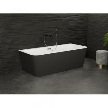 SPALINA Baignoire semi-îlot Murale MINT 160 Noire 160x75cm