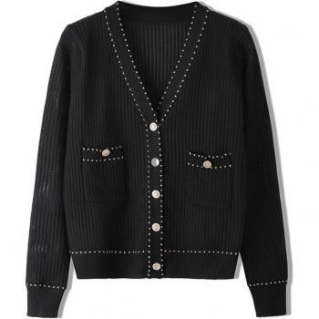 Pull Tricot Dames Pull Ajouré – cardigan vintage à boutonnage unique